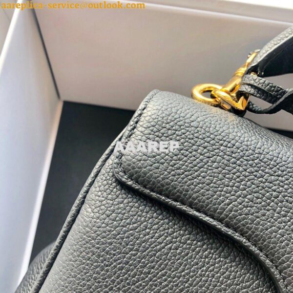 Replica Celine 16 Bag In Grained Calfskin 187373 2 Sizes Black 6