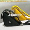 Replica Prada Triangle leather shoulder bag 1BH190 Yellow