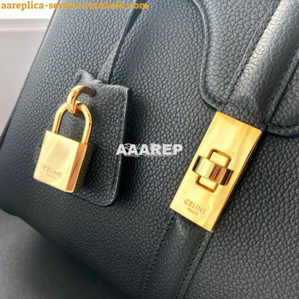 Replica Celine 16 Bag In Grained Calfskin 187373 2 Sizes Black 8