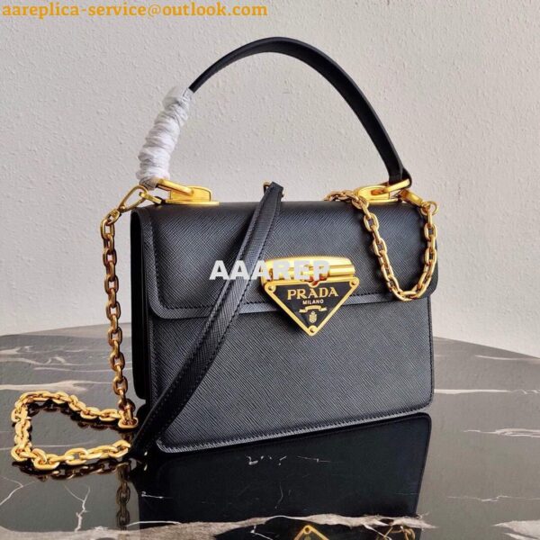 Replica Prada Saffiano Leather Symbole Bag 1BN021 Black 4