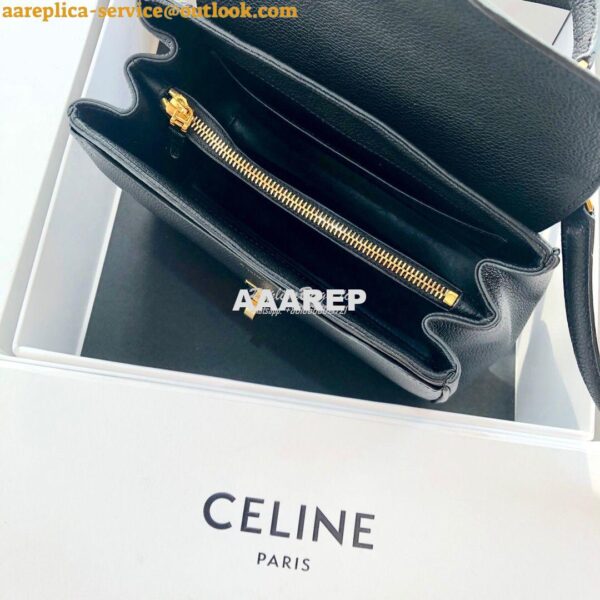 Replica Celine 16 Bag In Grained Calfskin 187373 2 Sizes Black 9