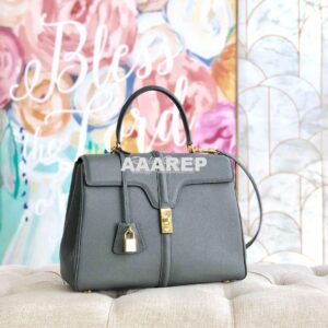 Replica Celine 16 Bag In Grained Calfskin 187373 2 Sizes Grey