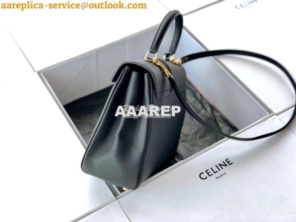 Replica Celine 16 Bag In Grained Calfskin 187373 2 Sizes Black 16