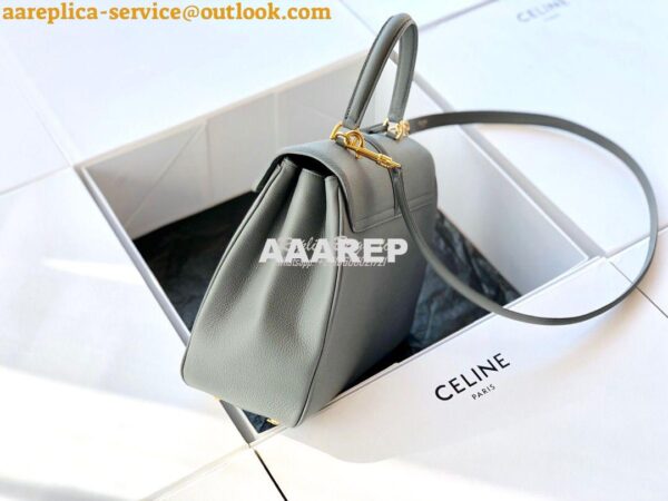 Replica Celine 16 Bag In Grained Calfskin 187373 2 Sizes Grey 7