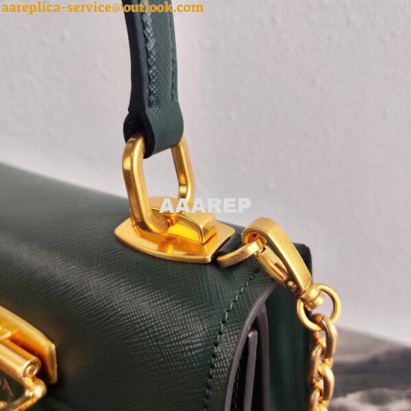 Replica Prada Saffiano Leather Symbole Bag 1BN021 Dark Green 5