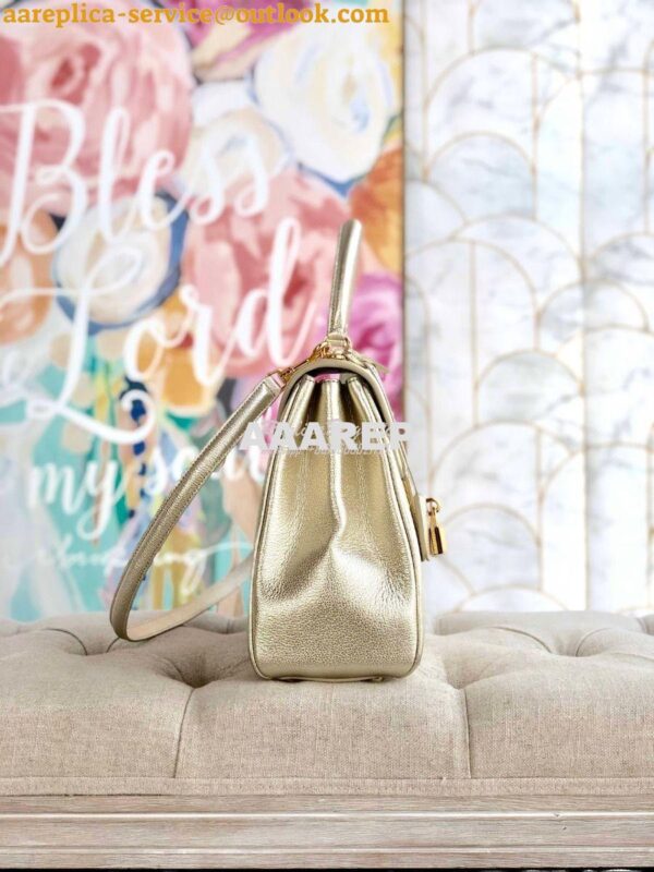 Replica Celine 16 Bag In Grained Calfskin 187373 2 Sizes Metallic Gold 2