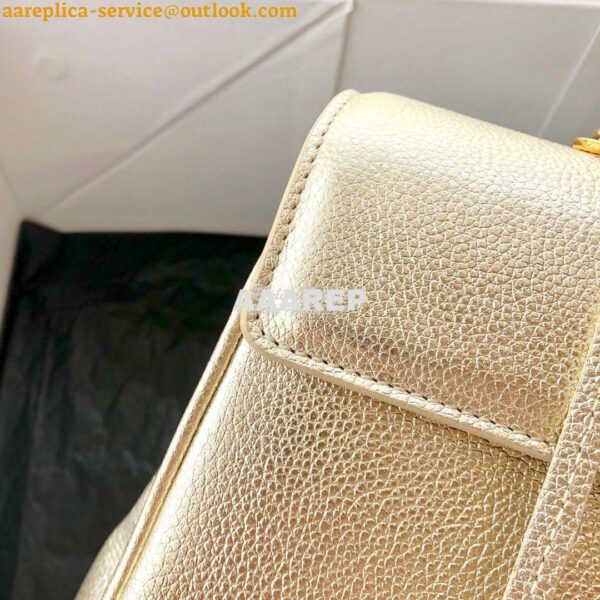 Replica Celine 16 Bag In Grained Calfskin 187373 2 Sizes Metallic Gold 6