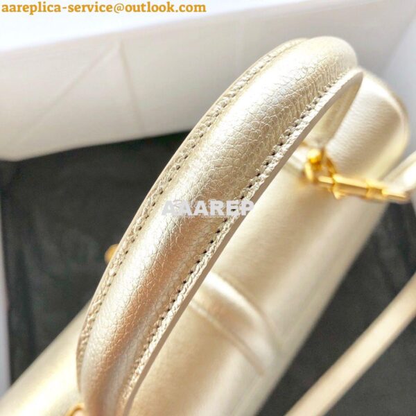 Replica Celine 16 Bag In Grained Calfskin 187373 2 Sizes Metallic Gold 7