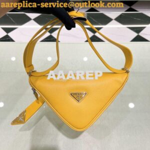 Replica Prada Triangle Saffiano Leather Belt Bag 2VL039 Yellow