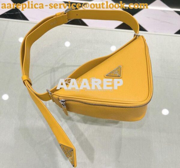 Replica Prada Triangle Saffiano Leather Belt Bag 2VL039 Yellow 5