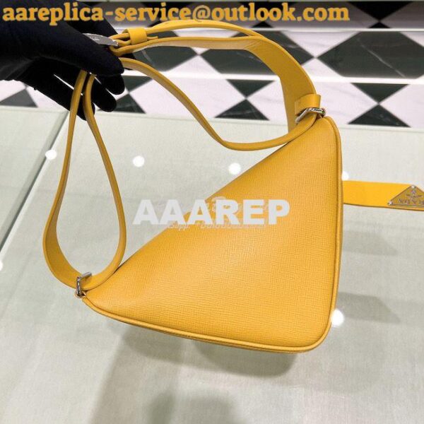 Replica Prada Triangle Saffiano Leather Belt Bag 2VL039 Yellow 6