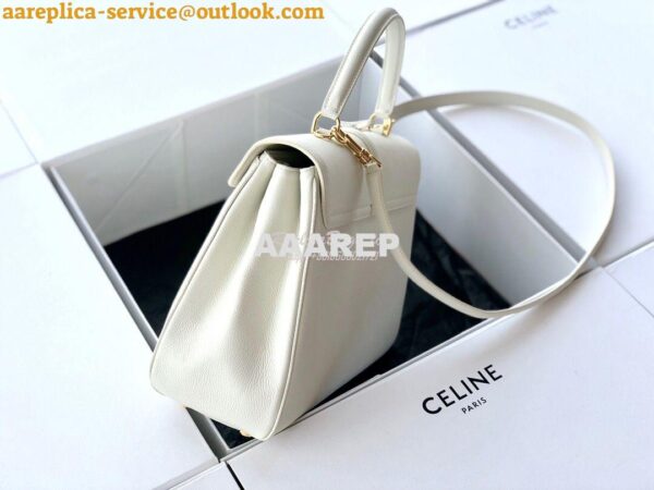 Replica Celine 16 Bag In Grained Calfskin 187373 2 Sizes White 6