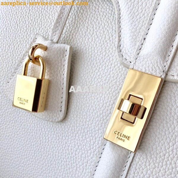 Replica Celine 16 Bag In Grained Calfskin 187373 2 Sizes White 10