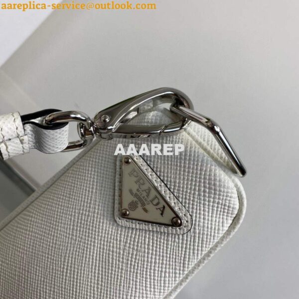 Replica Prada Saffiano Prada Triangle bag 2VH155 White 5