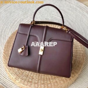 Replica Celine 16 Bag In Satinated Calfskin 187373 2 Sizes Burgundy