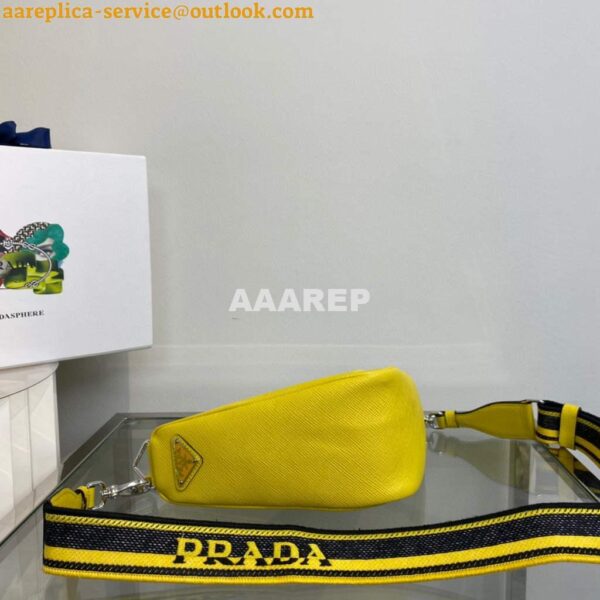 Replica Prada Saffiano Prada Triangle bag 2VH155 Yellow 4