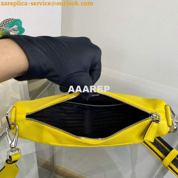 Replica Prada Saffiano Prada Triangle bag 2VH155 Yellow 7