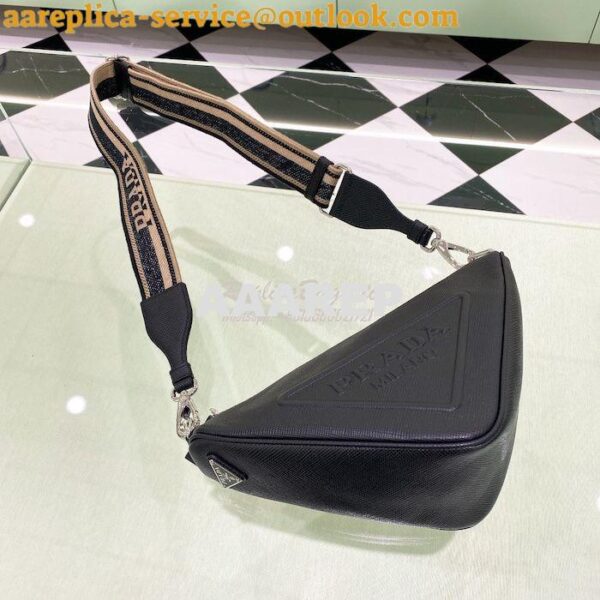 Replica Saffiano Prada Triangle bag 2VH155 Black 3