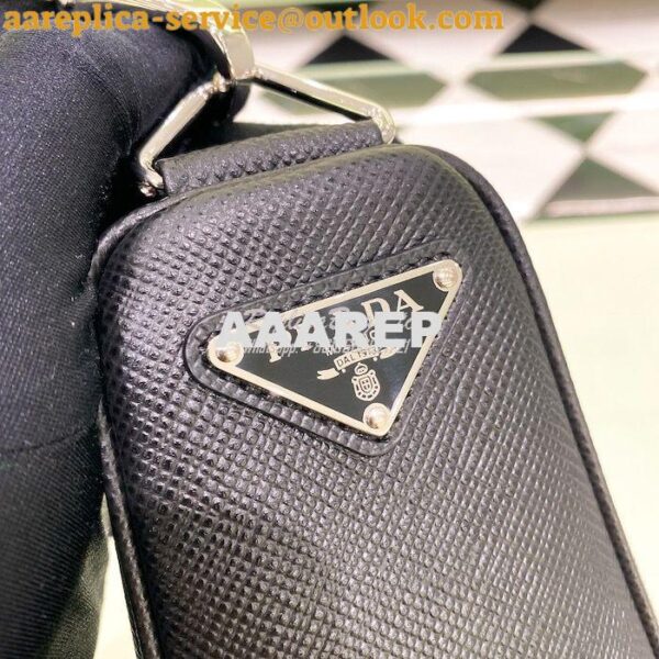 Replica Saffiano Prada Triangle bag 2VH155 Black 8