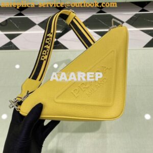 Replica Saffiano Prada Triangle bag 2VH155 Yellow