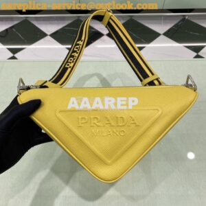 Replica Saffiano Prada Triangle bag 2VH155 Yellow 2