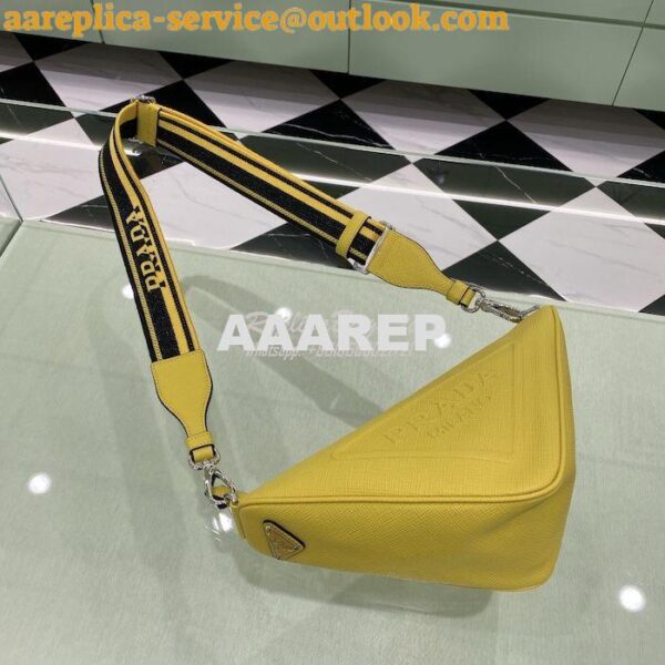 Replica Saffiano Prada Triangle bag 2VH155 Yellow 5