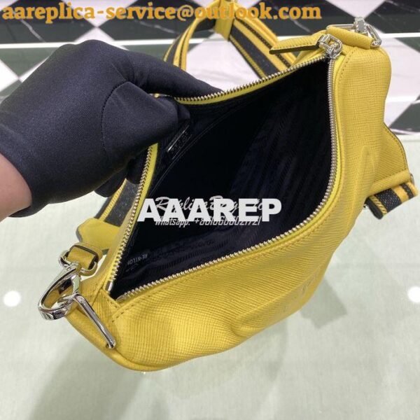 Replica Saffiano Prada Triangle bag 2VH155 Yellow 11