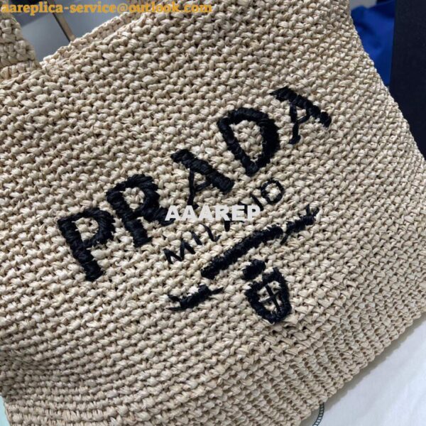 Replica Prada Small Raffia tote bag 1BG422 Apricot 2