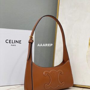 Replica Celine 198153 Shoulder Bag Cuir Triomphe in Smooth Calfskin Brown 2