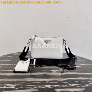 Replica Prada 2VH113 Saffiano leather shoulder Bag in White