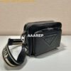 Replica Prada 2VH125 Prada Leather Shoulder Bag Black