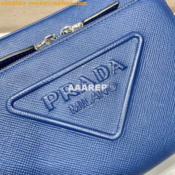 Replica Prada 2VH152 Saffiano leather shoulder bag Blue 3