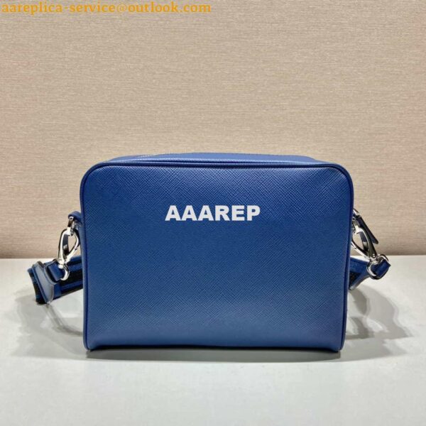 Replica Prada 2VH152 Saffiano leather shoulder bag Blue 4