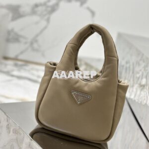 Replica Prada Small Padded Soft Nappa-Leather bag 1BA359 Desert Beige