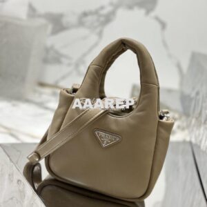 Replica Prada Small Padded Soft Nappa-Leather bag 1BA359 Desert Beige 2