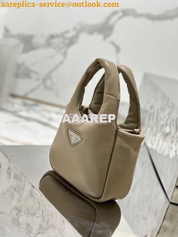 Replica Prada Small Padded Soft Nappa-Leather bag 1BA359 Desert Beige 6