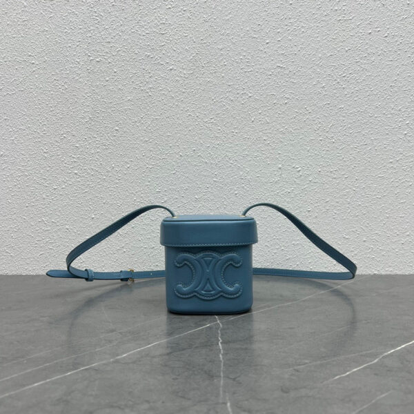 Replica Celine 199263 SMALL BOX cuir triomphe in Smooth Calfskin Blue