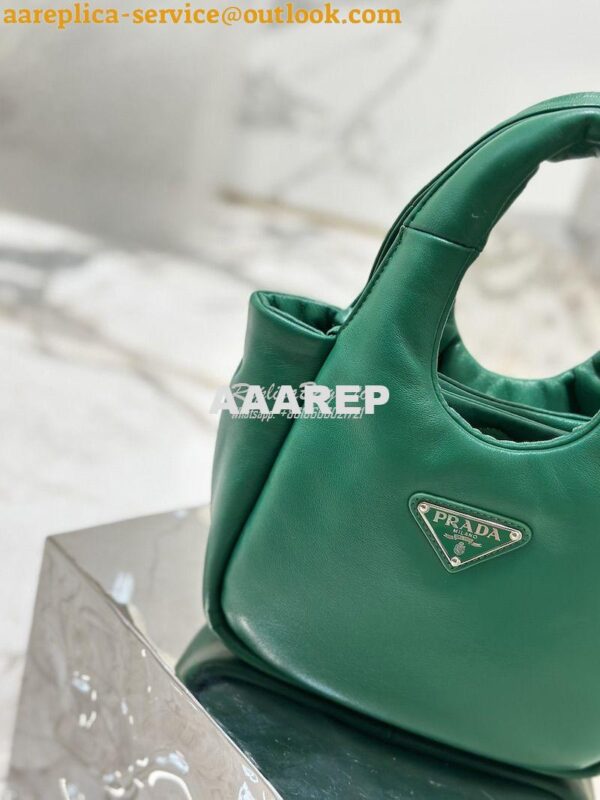 Replica Prada Small Padded Soft Nappa-Leather bag 1BA359 Green 5