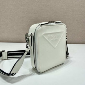 Replica Prada 2VH154 Saffiano leather shoulder bag White