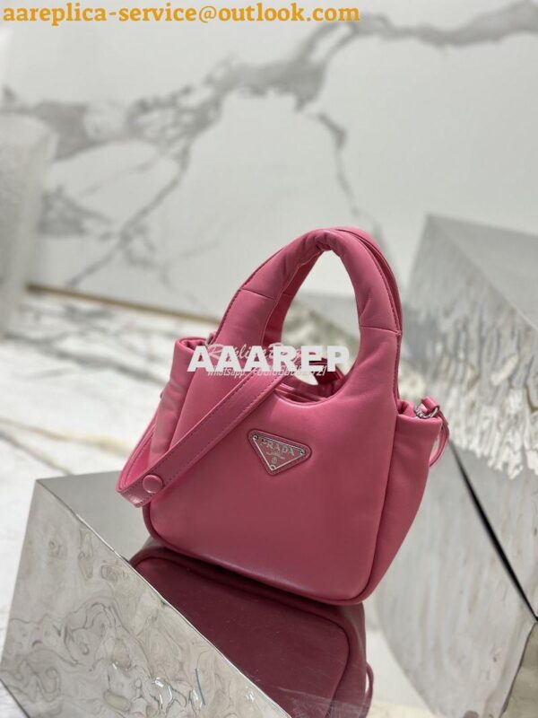 Replica Prada Small Padded Soft Nappa-Leather bag 1BA359 Pink