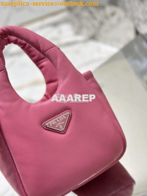 Replica Prada Small Padded Soft Nappa-Leather bag 1BA359 Pink 5