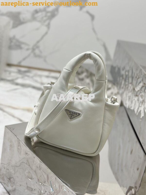 Replica Prada Small Padded Soft Nappa-Leather bag 1BA359 White