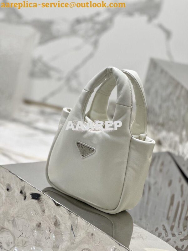 Replica Prada Small Padded Soft Nappa-Leather bag 1BA359 White 3