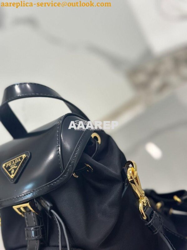 Replica Prada Small Re-Nylon and brushed leather backpack 1BZ075 7