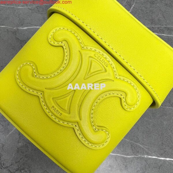 Replica Celine 199263 SMALL BOX cuir triomphe in Smooth Calfskin Yellow 5