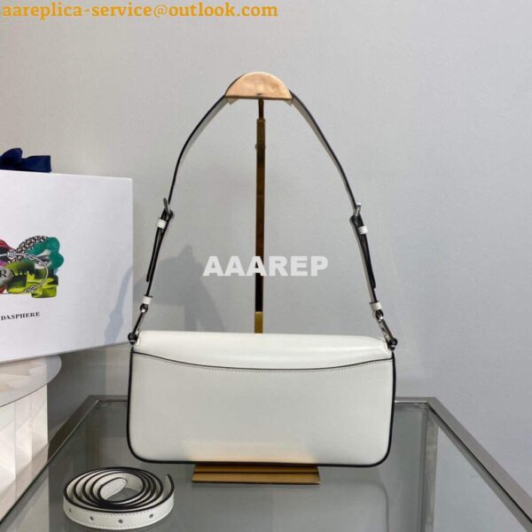 Replica Prada Brushed leather Prada Femme 1BD323 White 3