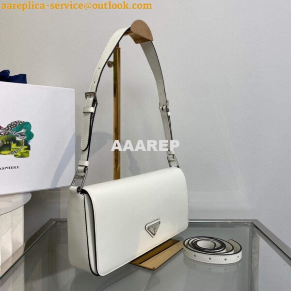 Replica Prada Brushed leather Prada Femme 1BD323 White 4