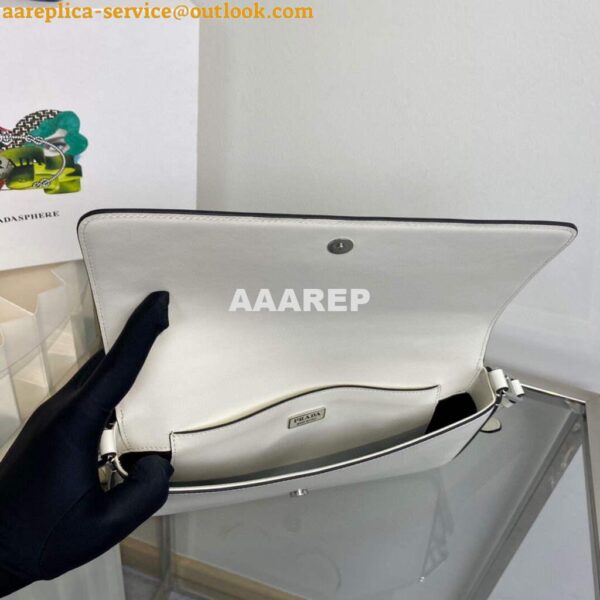 Replica Prada Brushed leather Prada Femme 1BD323 White 9