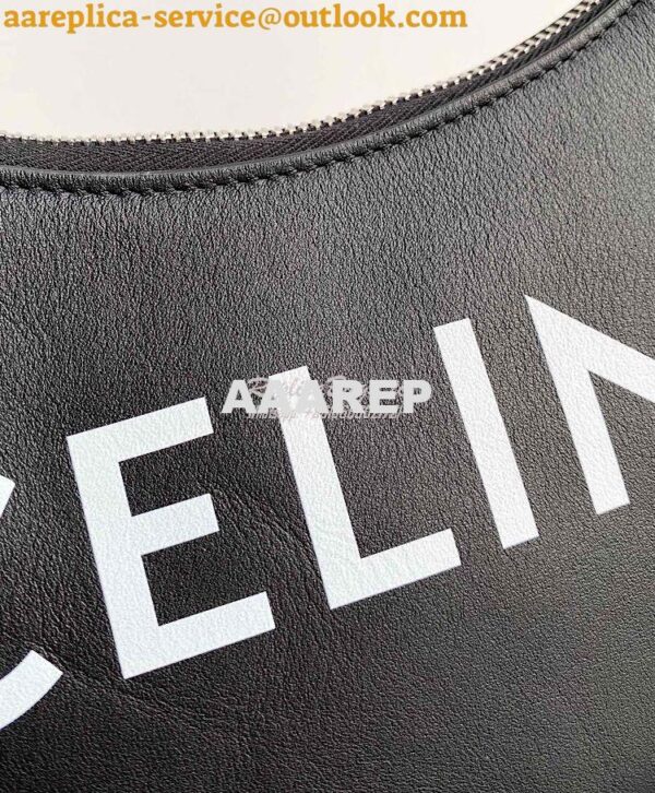 Replica Celine Ava Bag in Smooth Calfskin with Logo Print 193953 Black 7