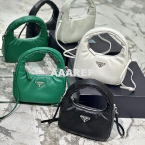 Replica Prada Soft Padded Nappa-leather mini bag 1BA384 Green